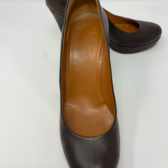 Gucci Leather Platform Pumps Heels Size 8.5 - Picture 4 of 8